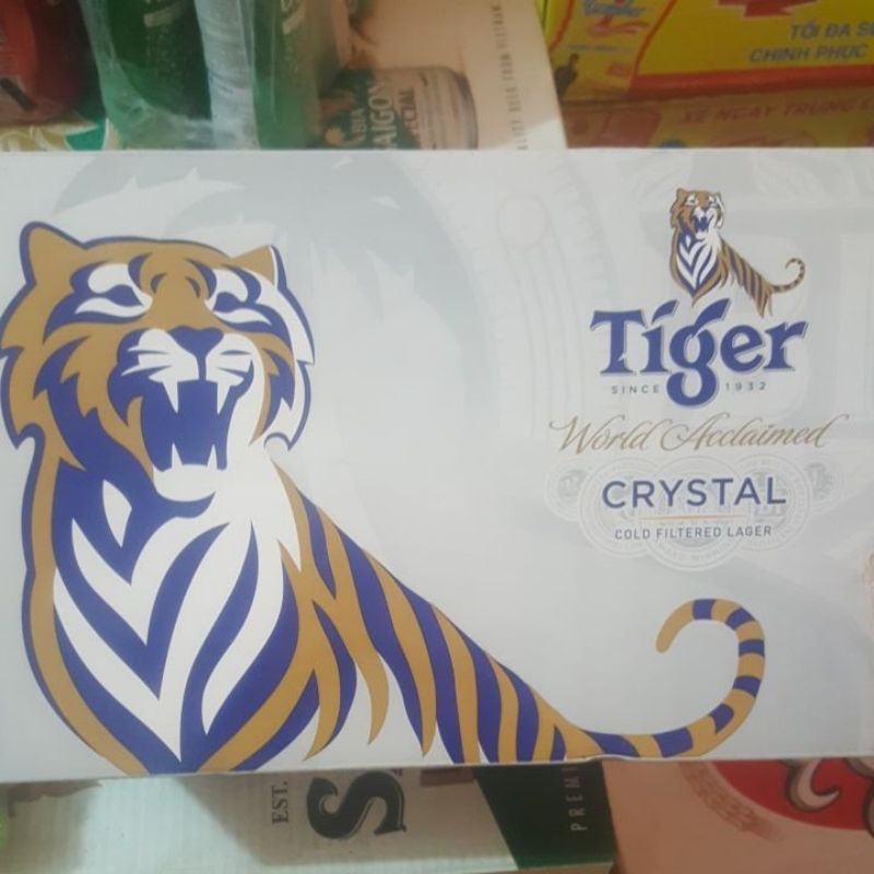 Thùng bia tiger bạc crystal 24 lon