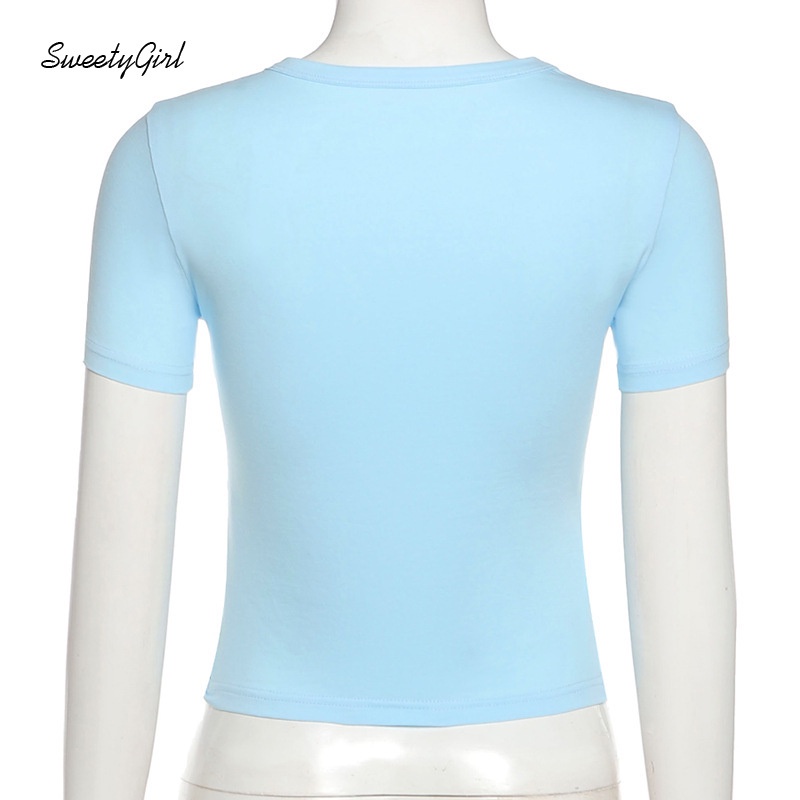 Áo Croptop Tay Ngắn Cổ Tròn In Họa Tiết Quả Cherry Thời Trang Dành Cho Nữ