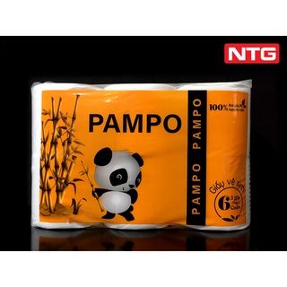 Lốc 6 cuộn Giấy vệ sinh PAMPO, 3 lớp, Siêu Mịn, Siêu Dai, cuốn chặt lên đến 250 tờ 3 lớp