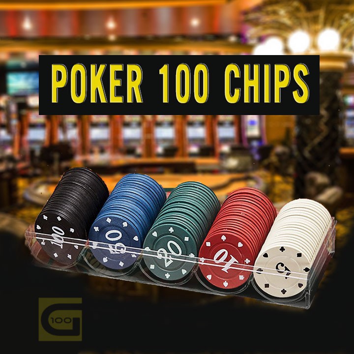 Bộ 100 chip poker có số ( phỉnh poker ) chất nhựa cao cấp, có khay nhựa tặng kèm