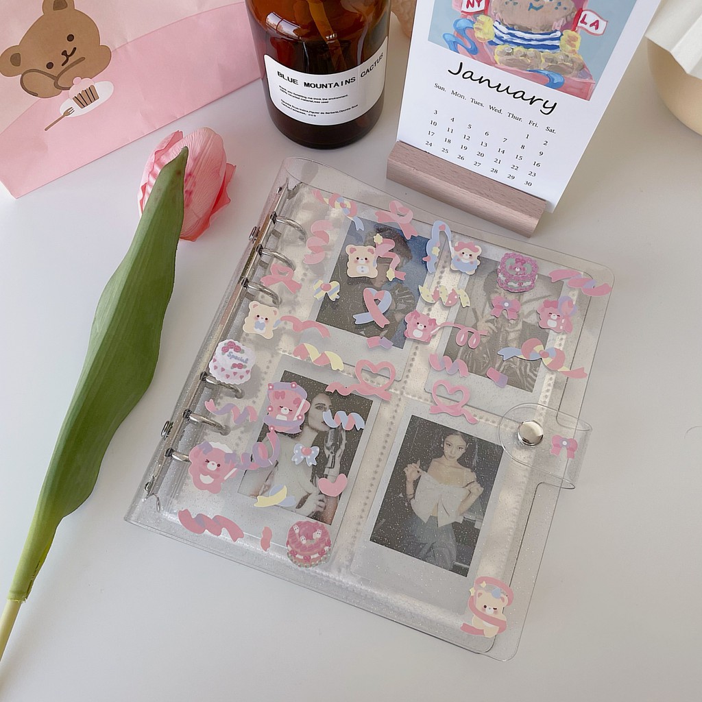 Sổ Còng Binder Vuông 4 Ô Hình Đựng Card Kpop Idol, Làm Nhật Ký Đa Năng Xinh Đẹp (Bán Vỏ Lẻ)