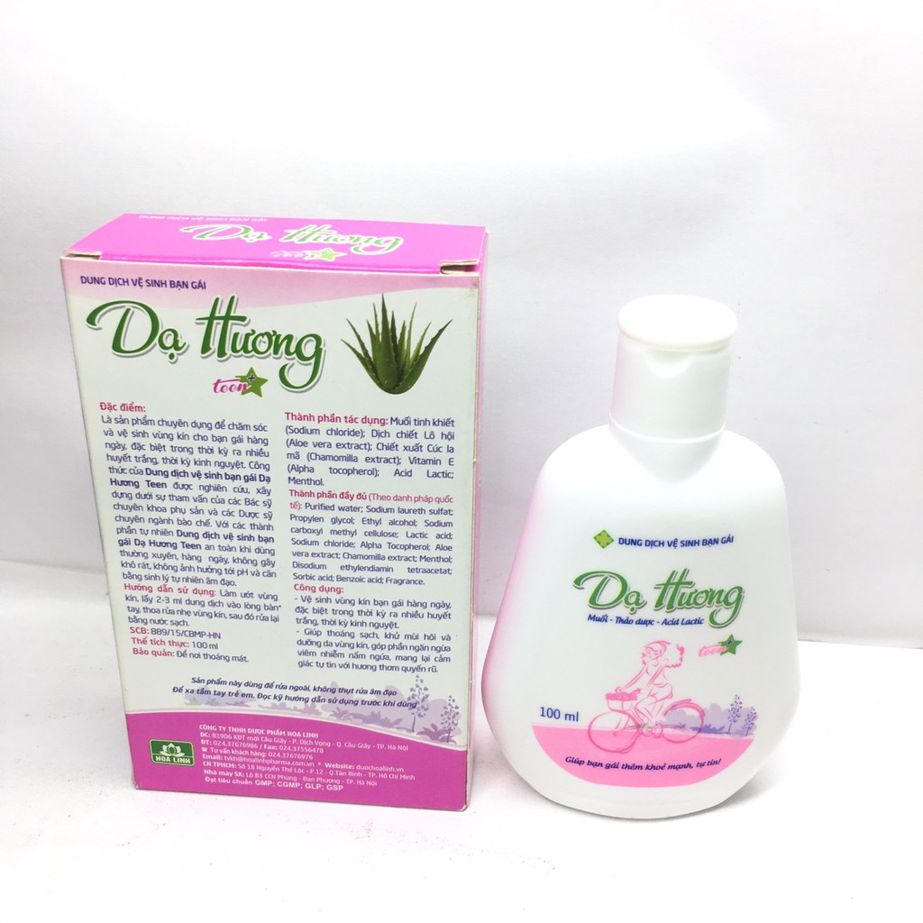 DUNG DỊCH VỆ SINH PHỤ NỮ DẠ HƯƠNG TEEN - CHAI 100ml