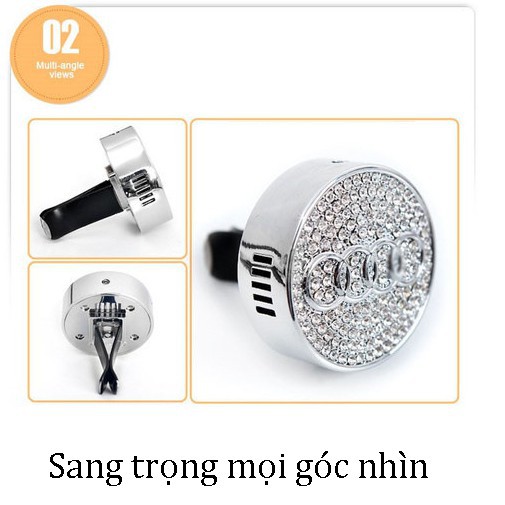 Nước hoa cài cửa gió gắn đá thương hiệu logo xe hơi ô tô sang trọng