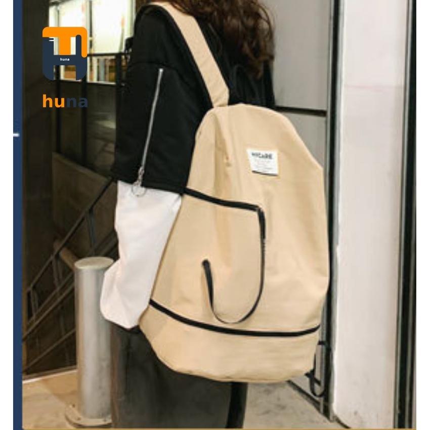 Balo Ulzzang HUNA Balo Nữ Đẹp Chống Nước thiết kế khóa dọc kiểu dáng hàn quốc đi học đi chơi du lịch dã ngoại BL01