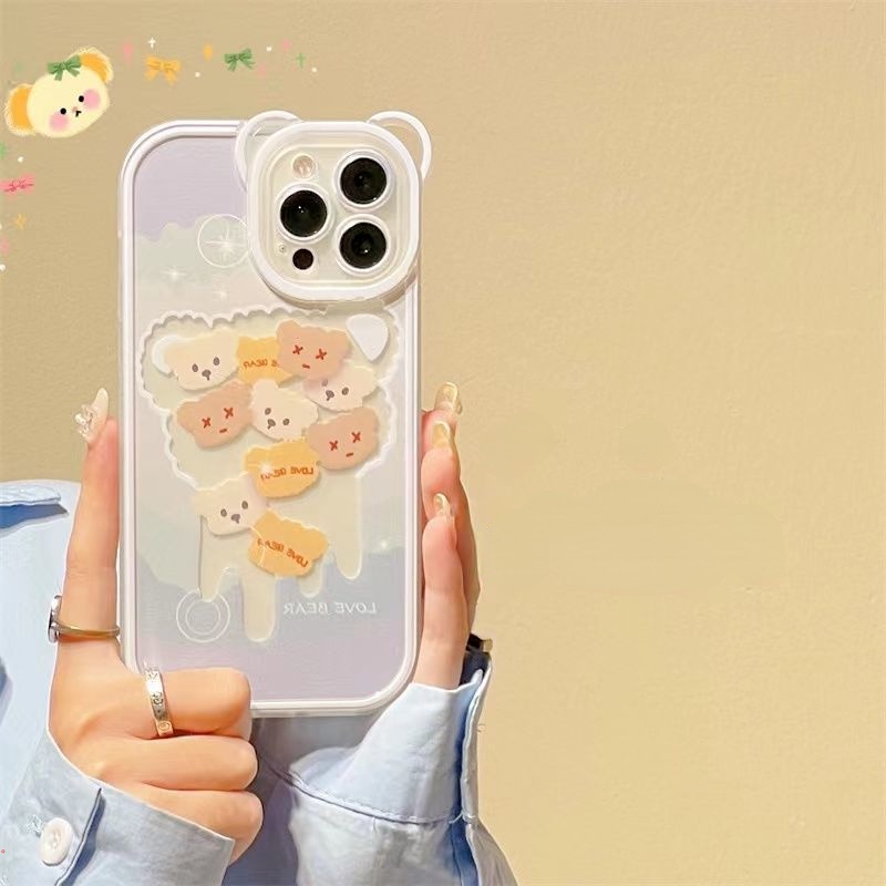 Ốp Điện Thoại Họa Tiết Tai Mèo Dễ Thương Chống Rơi Cho Iphone 13 12 11 Pro MAX X XR XS MAX 6 7 8 Plus