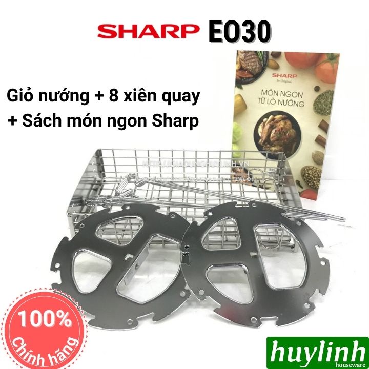 Bộ phụ kiện lò nướng sharp gồm vỉ nướng và 8 xiên quay EO30 - EO10