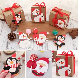 Set 50 túi đựng kẹo làm quà giáng sinh hình ông già noel chim cánh cụt / chim cánh cụt