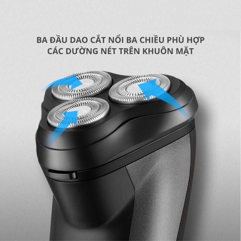 Máy cạo râu quai nón flyco poree PS190 ⚡️FREESHIP ⚡️ 3 lưỡi, cạo mạnh mẽ, chống nước IPX7 (Bảo hành 12 tháng)