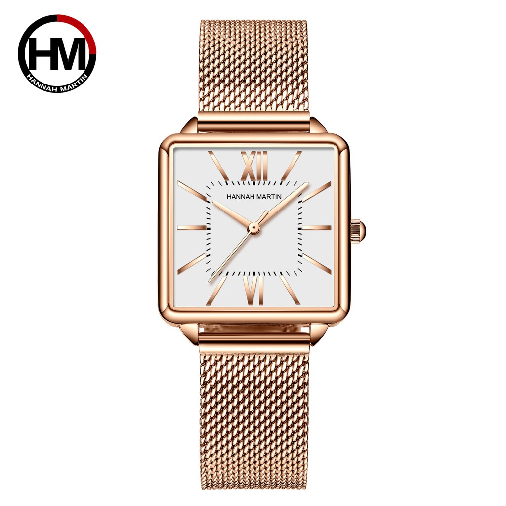 Đồng hồ nữ Hannah Martin chính hãng - model HM-1802 - dây thép không gỉ - bảo hành