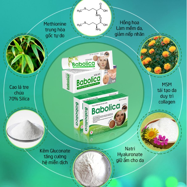 Viên uống căng da Babolica – Ngăn ngừa da chảy xệ, lão hóa da (Hộp 30 viên)