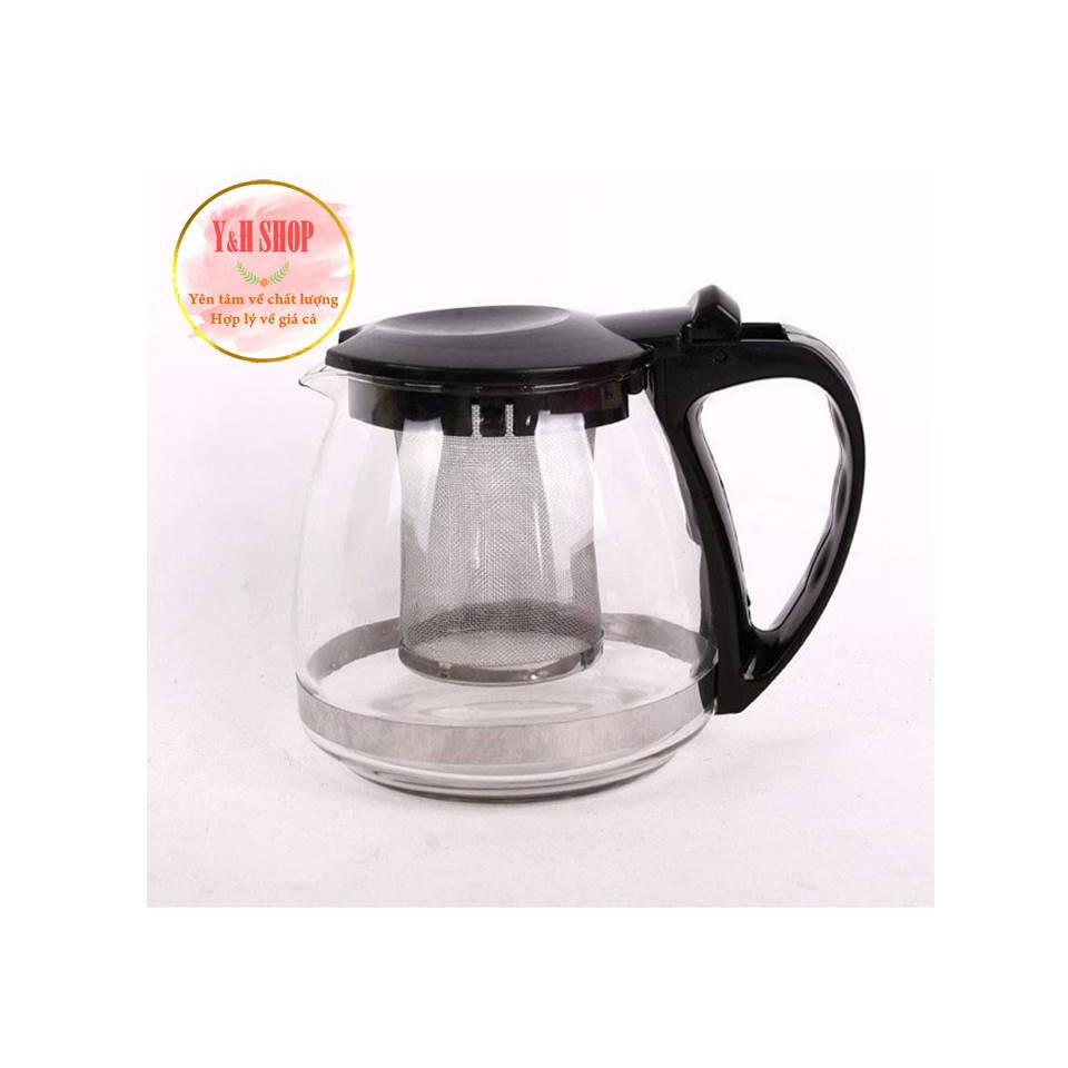 Bình trà lọc thủy tinh cao cấp 1300ml nhiều màu