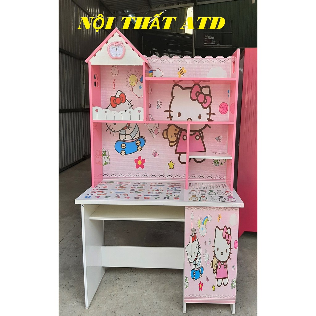 Bàn học thông minh, đẹp cho bé gái in hình Kitty siêu dễ thương | BigBuy360 - bigbuy360.vn