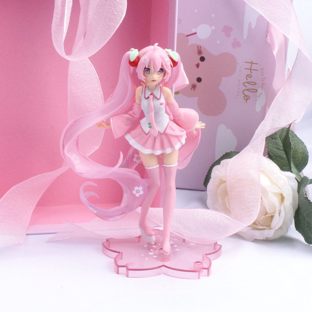 Mô Hình Nhân Vật Hoạt Hình Hatsune Miku Mô Hình Đồ Chơi Nhân Vật Hatsune Miku Bằng PVC Màu Hồng Sakura