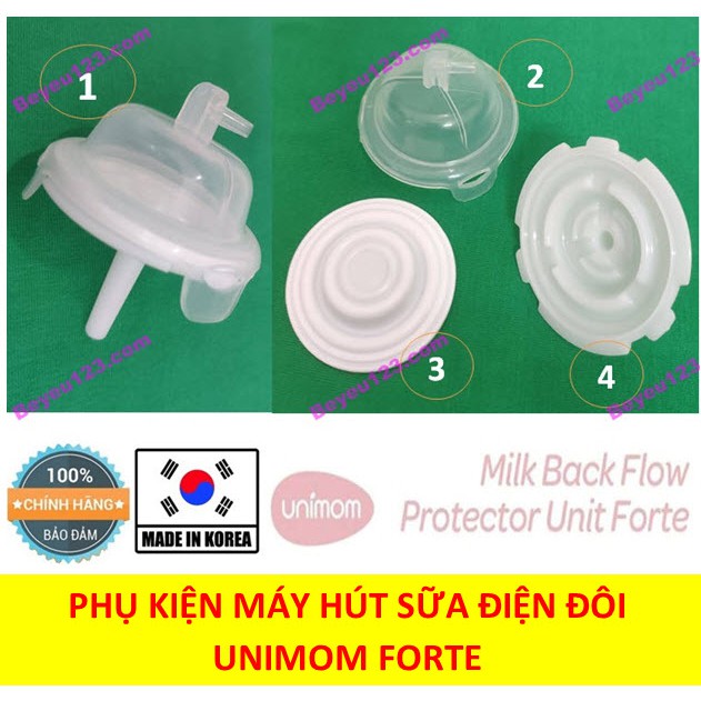 Bộ đầu nắp chụp hút - Phụ kiện cho máy hút sữa điện đôi Unimom Forte (Made in Korea)