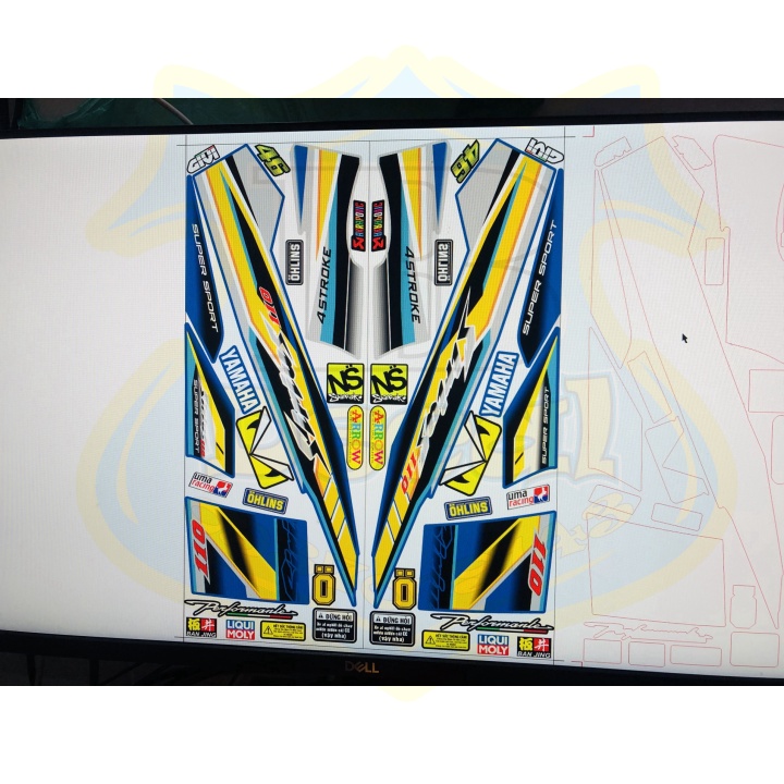 ( Quí khách vui lòng mang ra tiệm cho thợ dán ) Tem SIRIUS XANH 23202