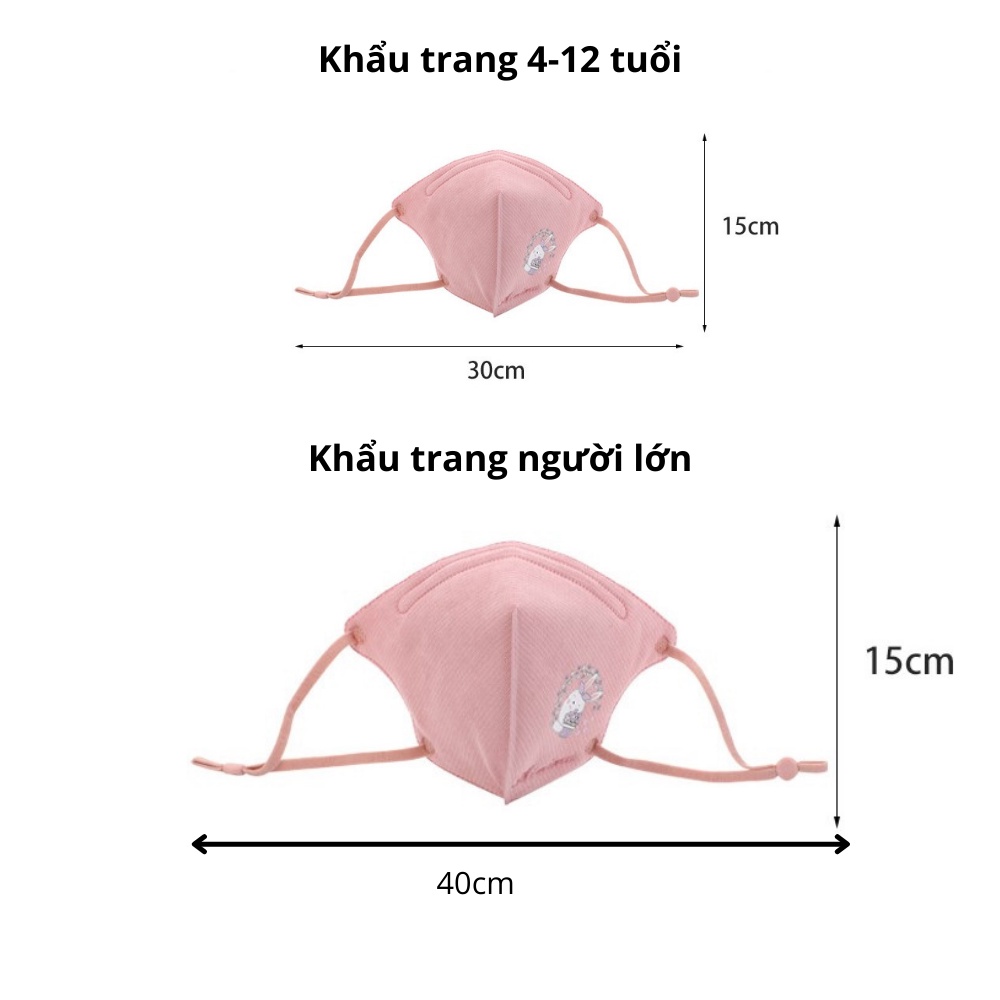 Khẩu Trang Vải 3 Lớp Kháng Khuẩn Siêu Mềm Mịn Cho Mẹ và Bé