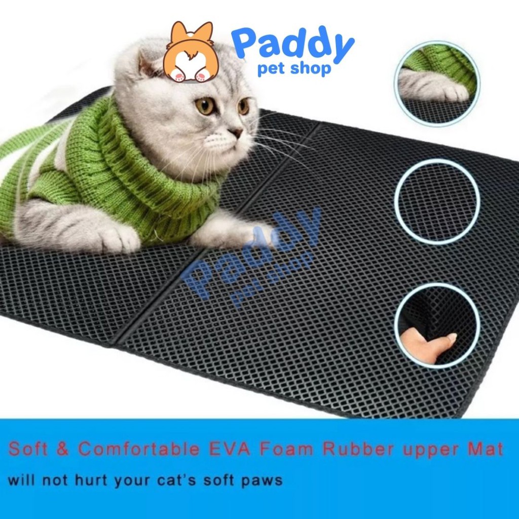 Thảm Lót Cát Mèo Có Lỗ Lọc Cát & Bụi Bẩn, Không Thấm Nước