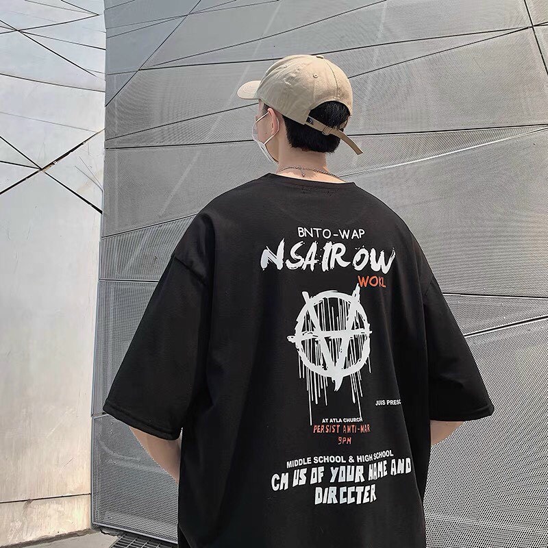 &lt; FREESHIP &gt; Áo thun tay lỡ nam thun cotton 4 màu lựa chọn