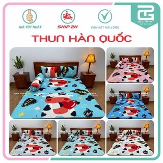 Ga lẻ bò sữa thun lạnh Hàn Quốc ( không kèm áo gối, đủ kích thước)