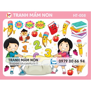 Decal mầm non- GÓC HỌC TẬP -2 khổ to 127x80