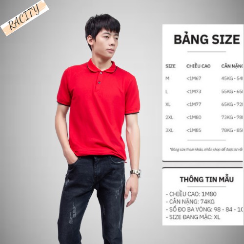 Áo Phông Nam có cổ bẻ đẹp tay ngắn Polo cao cấp giá rẻ RACITY AT02 | BigBuy360 - bigbuy360.vn