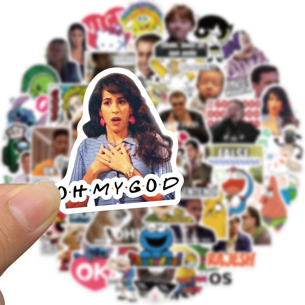 Set 50 miếng dán trang trí laptop/ vali/ ván trượt/ đàn guitar cổ điển mới chống thấm nước