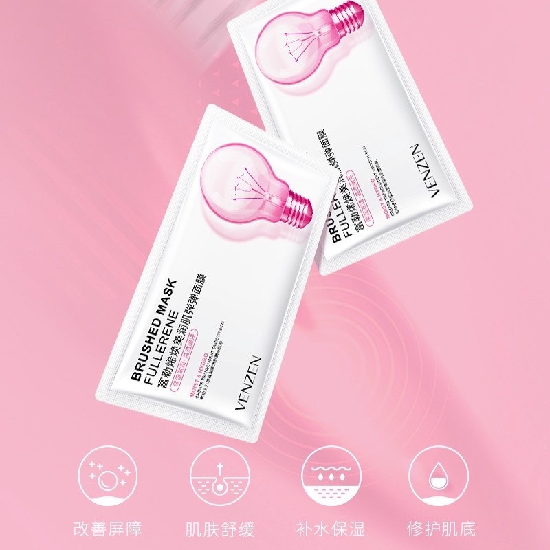 Măt nạ bóng đèn hồng Venzen dưỡng ẩm trẻ hóa da nội đia Trung 2ml A016