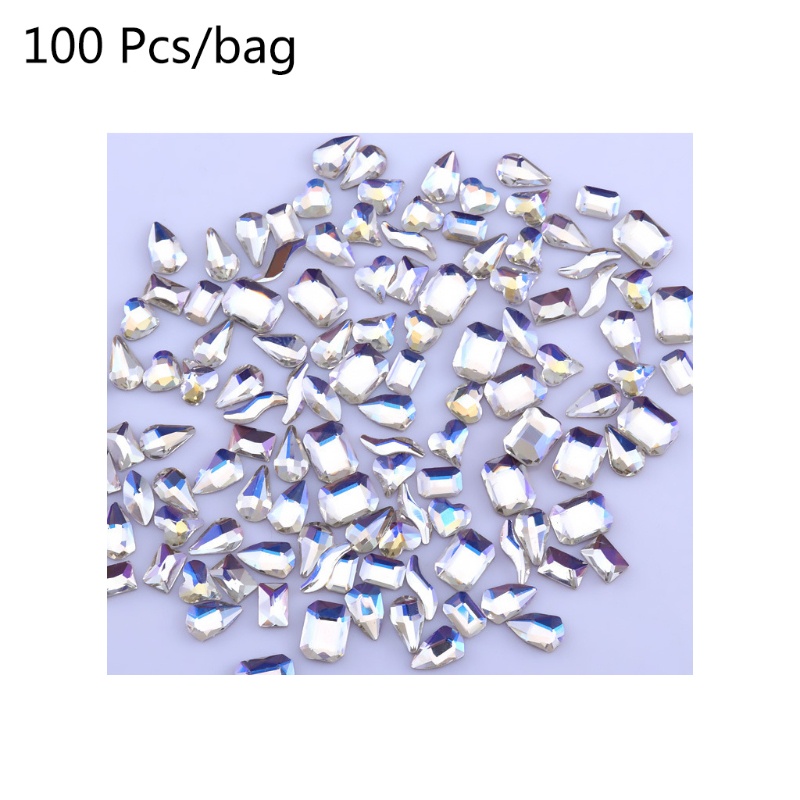 Bộ Đá Pha Lê Nhiều Hình Dạng Trang Trí Móng Tay Lưng Phẳng