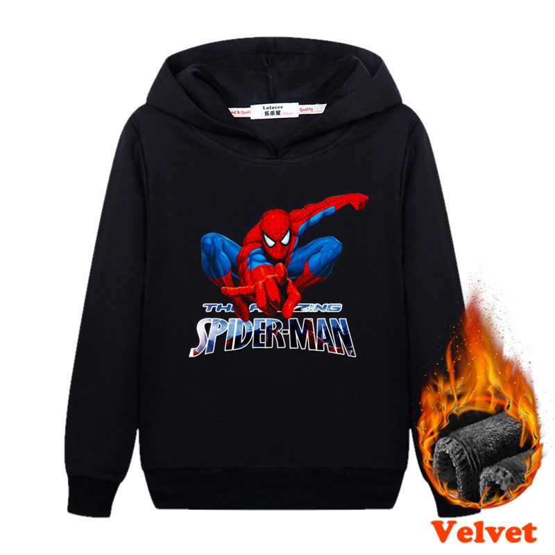 Áo khoác hoodie in họa tiết người nhện thời trang cho bé trai