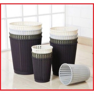 Sọt rác nhựa văn phòng giả mây - sọt rác gia đình