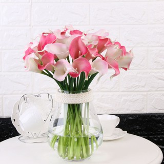 [HOA LỤA PU]Cành hoa Thủy Vu/hoa Rum/hoa Calla Lily loại 1 hàng cao cấp xuất Âu T7S27.8-2019