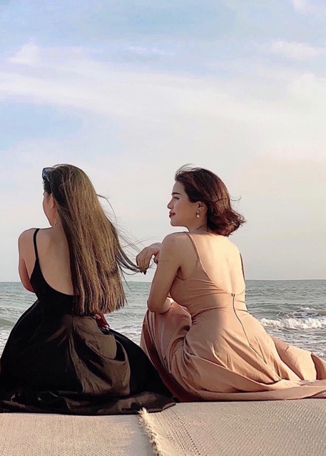 Đầm váy 2 dây maxi có mút ngực