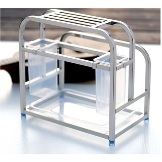 Kệ dao thớt inox kèm ống đũa.