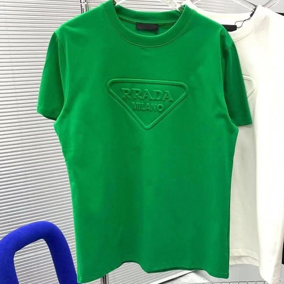 Áo Thun Ngắn Tay In Logo Prada Thời Trang Cho Nam Nữ