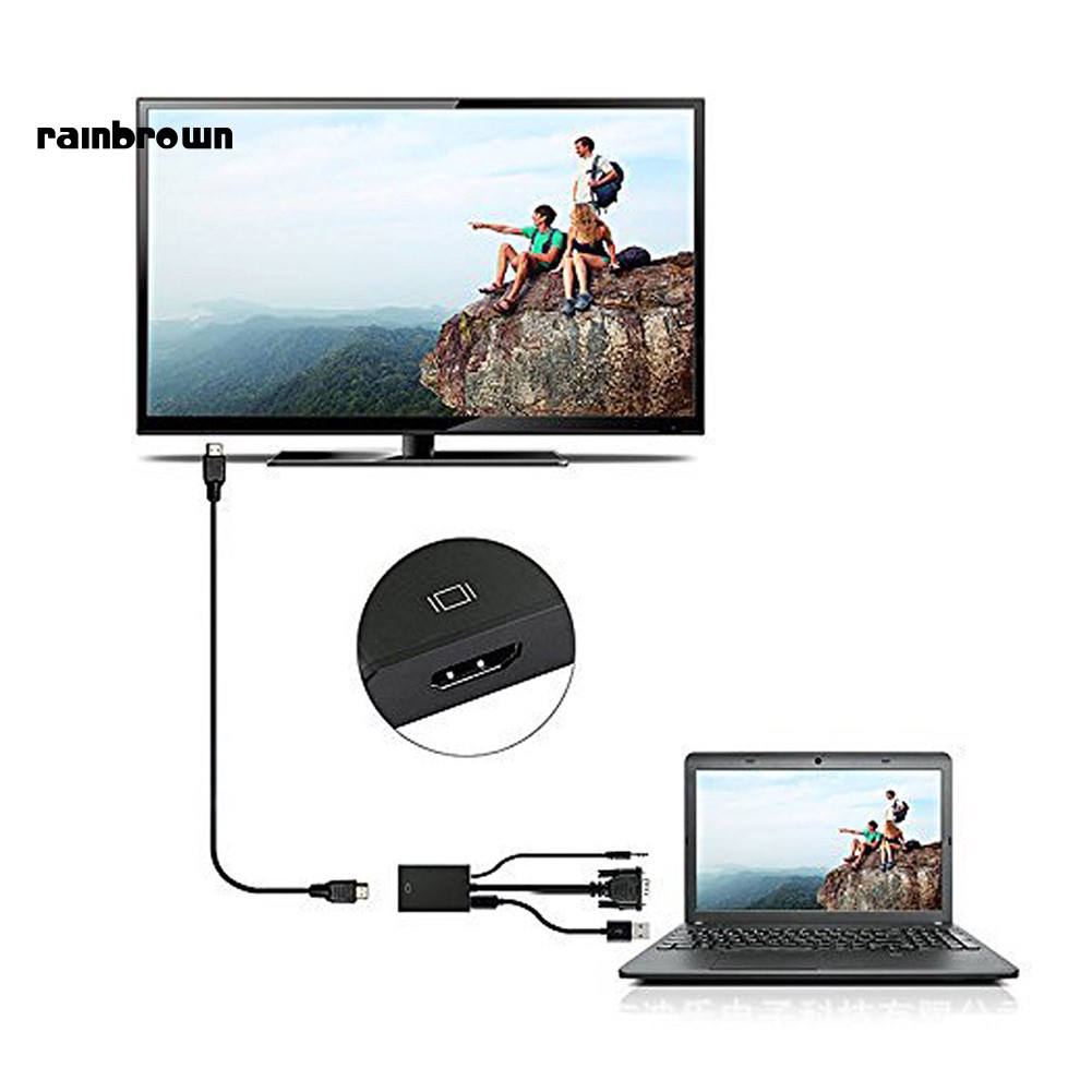 Cáp Chuyển Đổi Từ Cổng Vga Sang Hdmi Hd 1080p Cho Pc Laptop Dvd