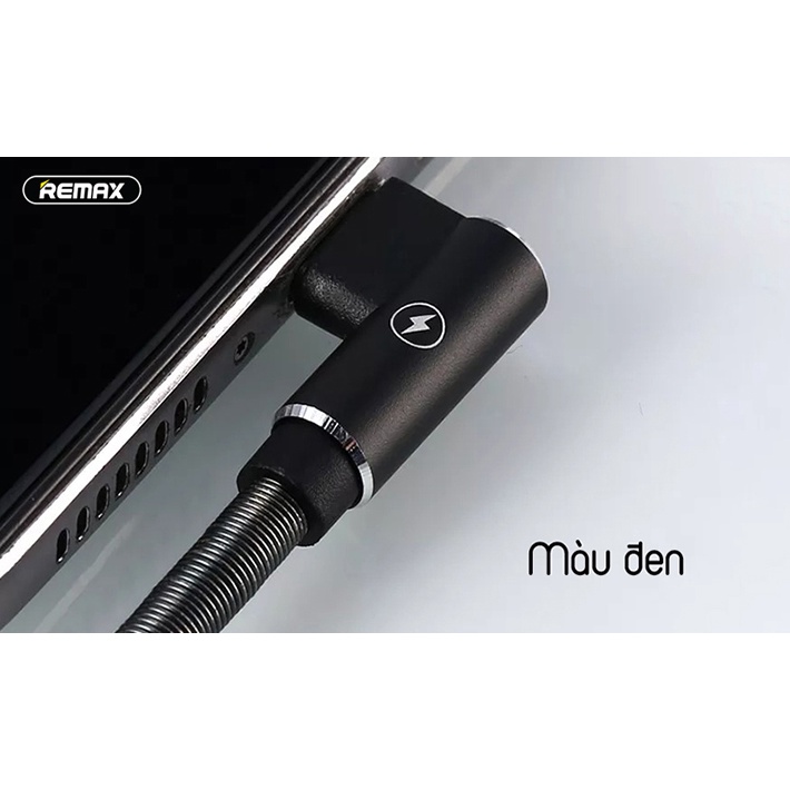 Dây Sạc Chính Hãng Remax RC-119i Quặp L - Cáp Sạc Nhanh iP, Micro USB, Type C. Chống Gãy Gập Sạc Nhanh 2.4A, Độ Bền Cao