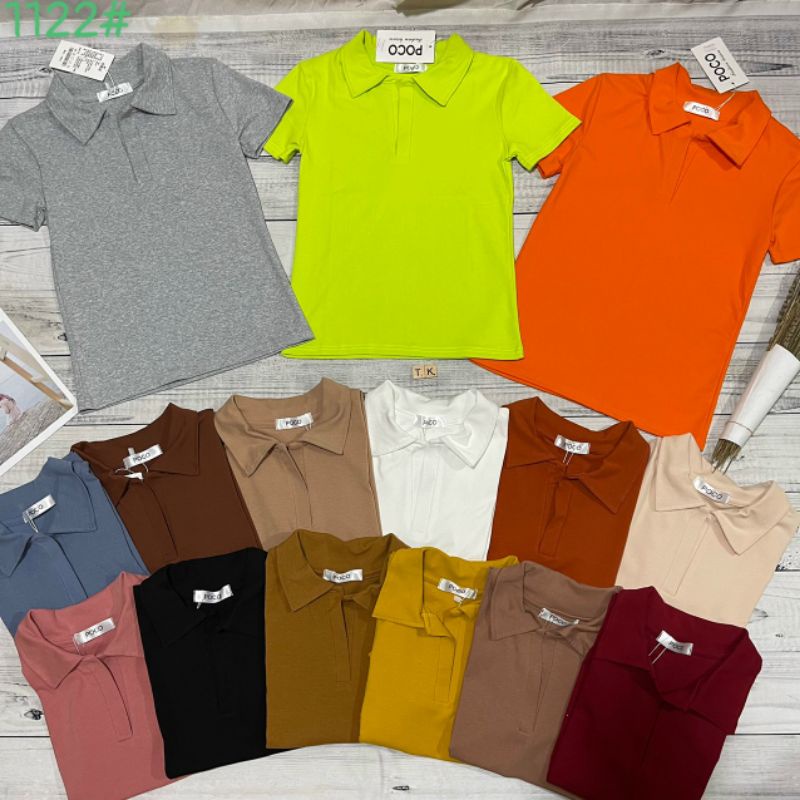 Áo thun trơn cổ bẻ