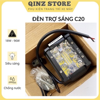 Đèn trợ sáng xe máy c20 18w, đèn xe máy siêu sáng tiết kiệm siêu bền qinzstore