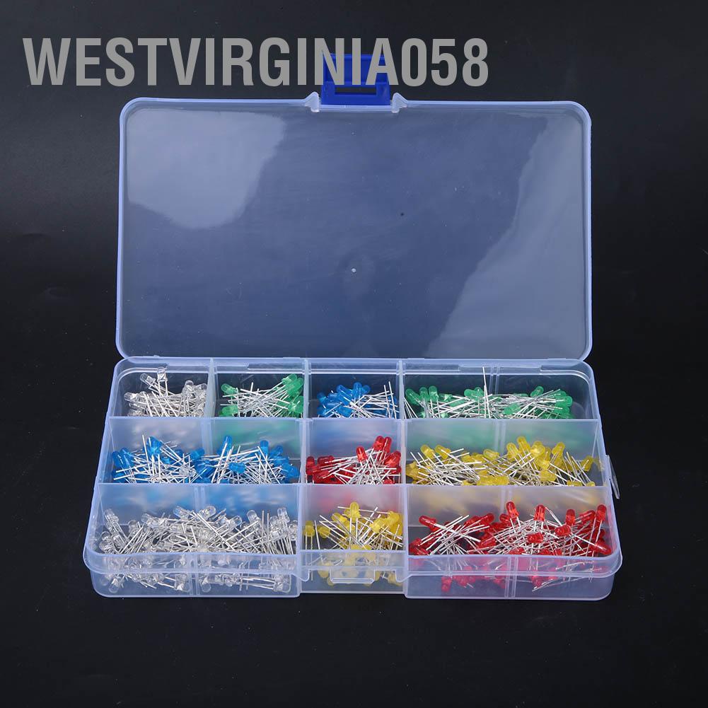 Có thể bán buôn 500 cái Blue / Yellow Red Green White 3mm LED Light Head Emitting Kit Hộp Westvirginia058 Hàng giao ngay