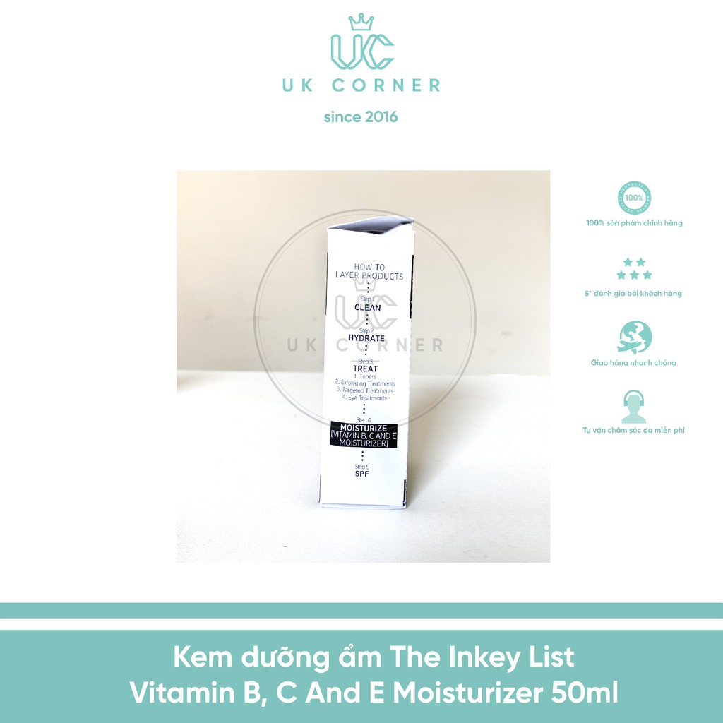 Kem dưỡng ẩm The Inkey List Vitamin B, C and E Moisturiser 50ml