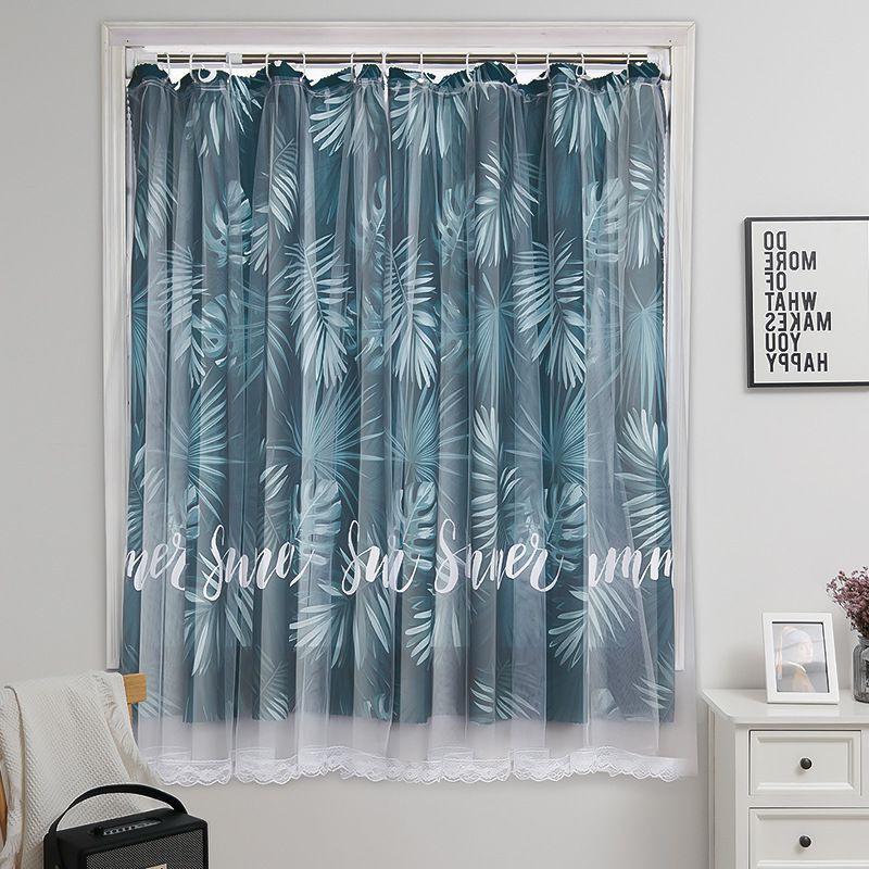 Rèm Khoen 2 lớp treo tường chống nắng, Rèm cửa dán tường chống nắng, trang trí cửa sổ - phòng khách- decord phòng ngủ dễ dàng lắp đặt không khoan đục