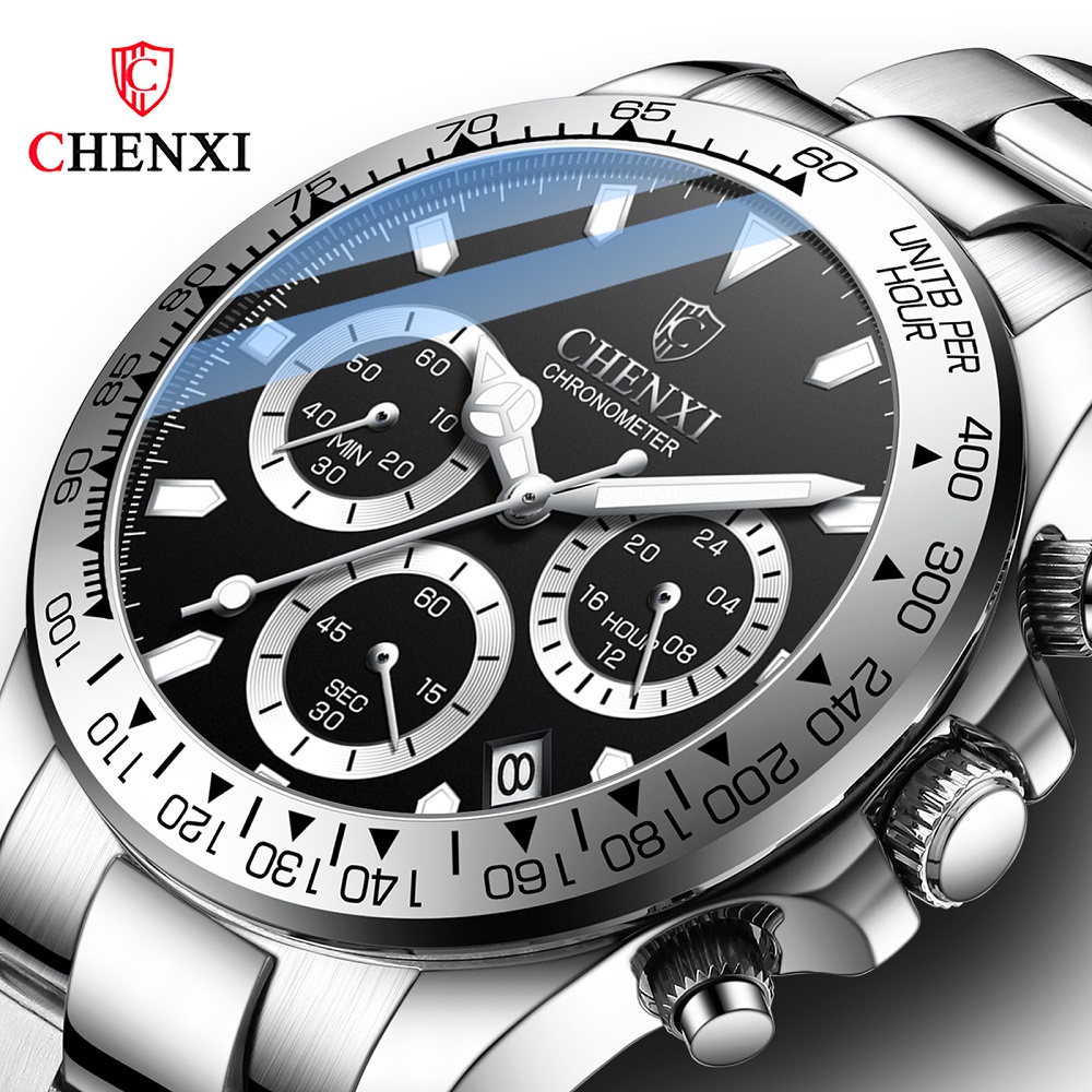 Đồng Hồ Thể Thao CHENXI Chống Thấm Nước Bằng Thép Màu Vàng Thời Trang Cho Nam