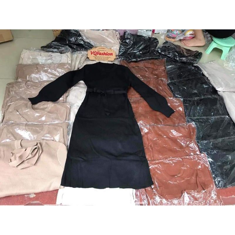VÁY LEN DÀI THẮT NƠ TAY BỒNG