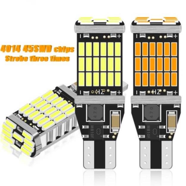 Đèn LED Xi nhan/Đèn Lùi Chân T15/T10 Cho Ô tô Xe máy Chíp 4014 Siêu sáng - 15w