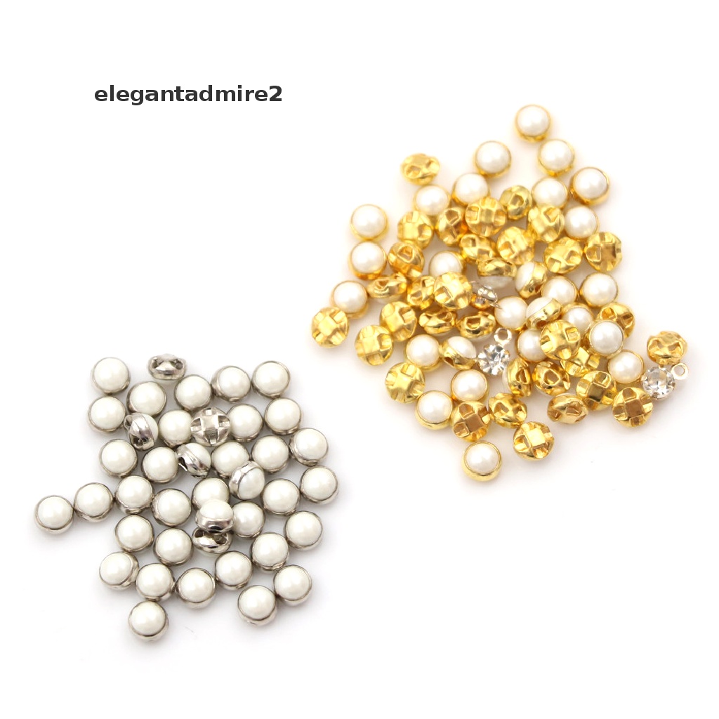 Bộ 20 Nút Ngọc Trai Mini Dùng May Đầm Búp Bê DIY