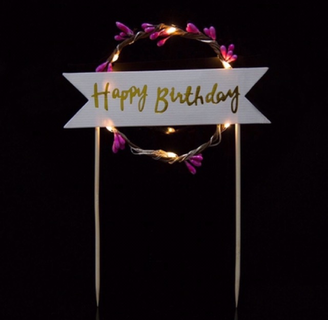 QUE CẮM BÁNH SINH NHẬT HAPPY BIRTHDAY - TAG Cắm bánh sinh nhật phát sáng