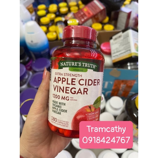 Viên uống giấm táo Apple Cider Vinegar 1200mg - đẹp da, detox cơ thể-giấm táo giảm cân