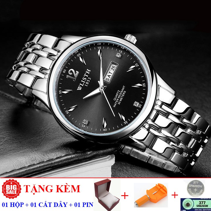 Đồng hồ 💝 Free ship 💝 Giảm 20k khi áp mã [TUIXHN] Đồng Hồ Nam Máy Nhật Dây Thép Không Gỉ WILSTH Kim Dạ Quang - DH03 | BigBuy360 - bigbuy360.vn