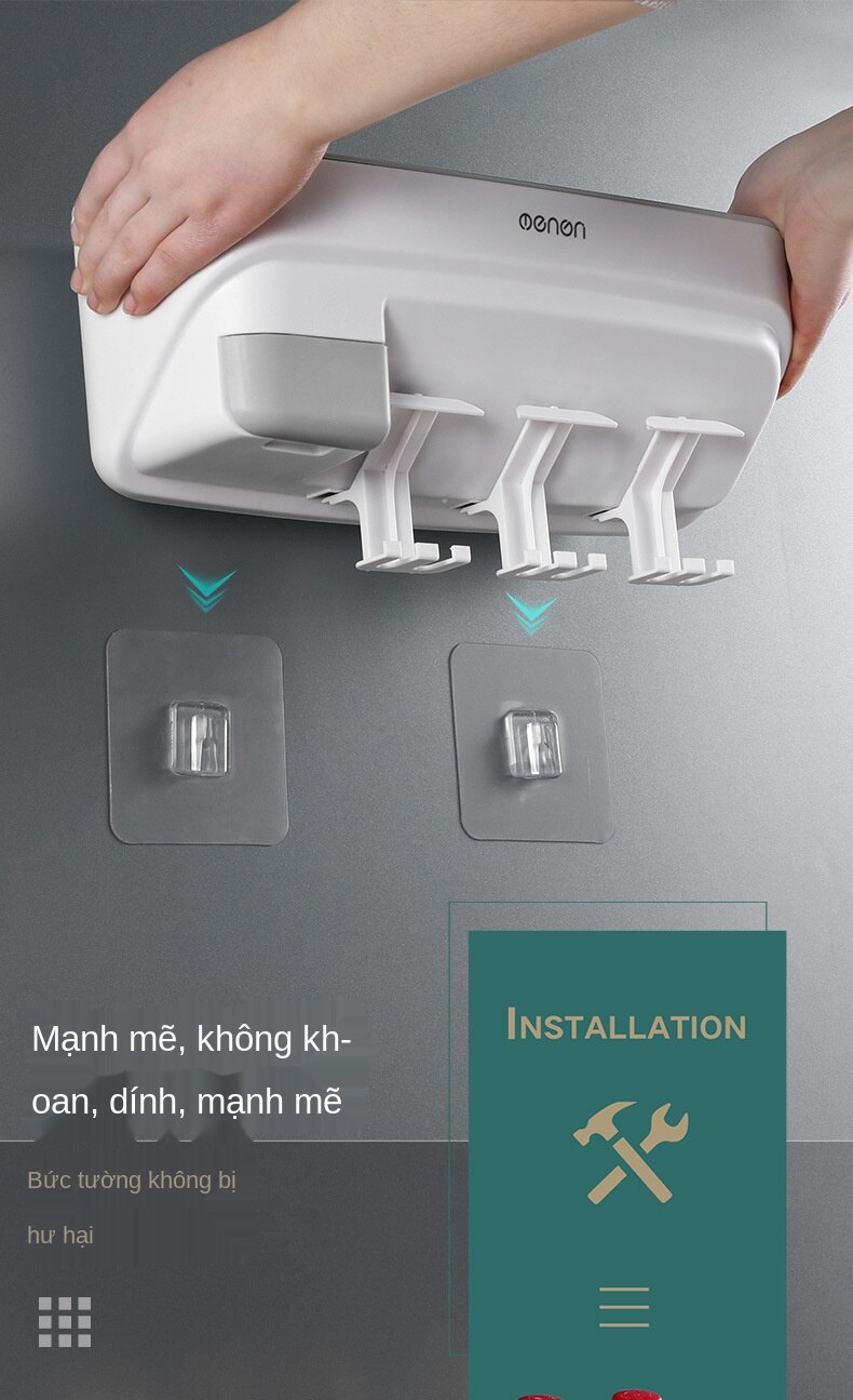 Giá Treo Bàn Chải Đánh Răng Cốc Nước Súc Miệng Hút Tường Miễn Đóng Đinh Hộp Đựng Bàn Chải Đánh Răng | BigBuy360 - bigbuy360.vn