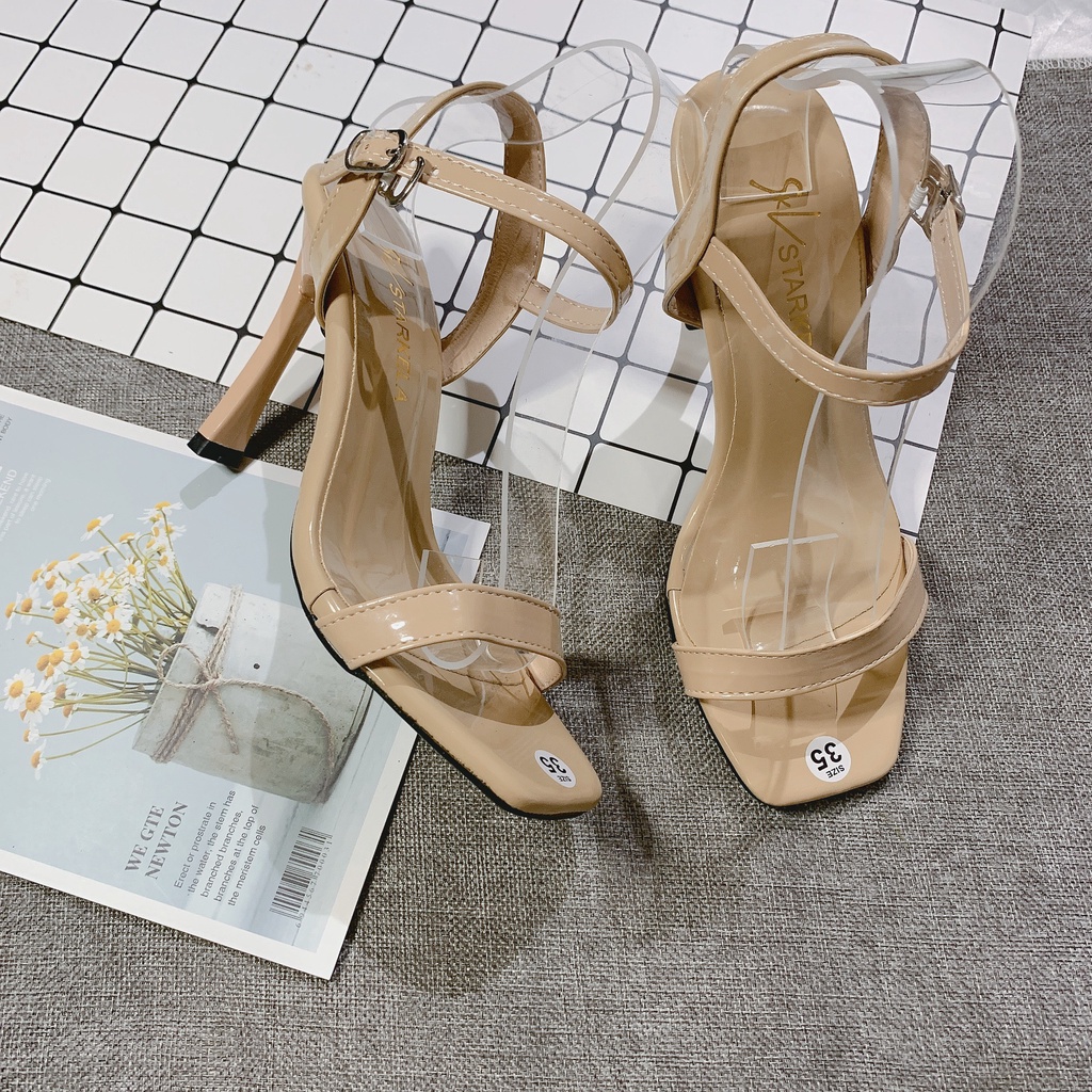 XẢ HÀNG HÈ I GIÀY SANDAL CAO GÓT QUAI MẢNH GÓT NHỌN MỚI DA BÓNG CỰC CHẢNH